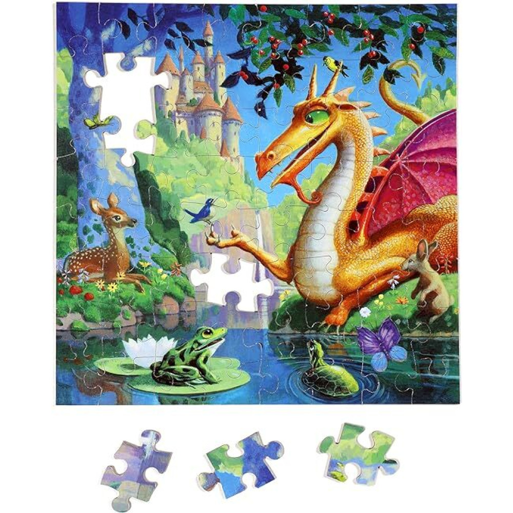 eeBoo Dragon 64 Piece Jigsaw Puzzle for Education and fun to play for kids. - 3