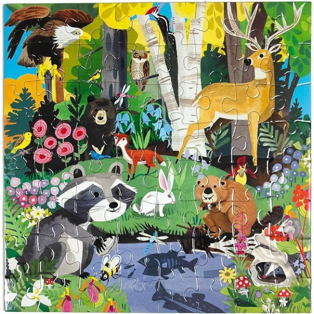 eeBoo: Woodland - 64 Piece Puzzle - 15 x 15 Kids Square Jigsaw, Glossy Pieces, Ages 5+ - 3