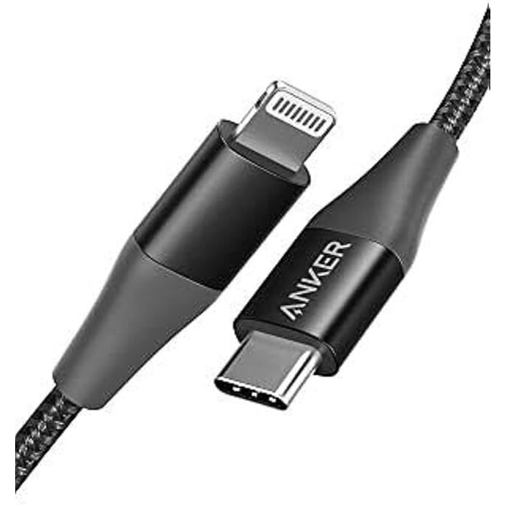 أنكر، كابل POWERLINE+II usb-c إلى LIGHTNING، 0.9 متر، أسود - 1