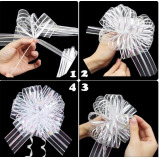 Оберните \& Сверните 5-ДЮЙМОВЫЙ бант Из Органзы С Лентой 15 ММ X 1,27 Метра, серебристый - 4 miniature