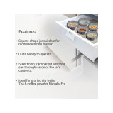 Treo By Milton Cube Storage Glass Jar, Set of 3, 180 ml, Transparent - 5 miniature