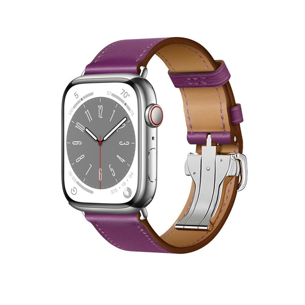 Perfii Supreme Folding Leather Replacement Band For Apple Watch 41/40/38mm Series 8/7/6/5/4/SE - 2