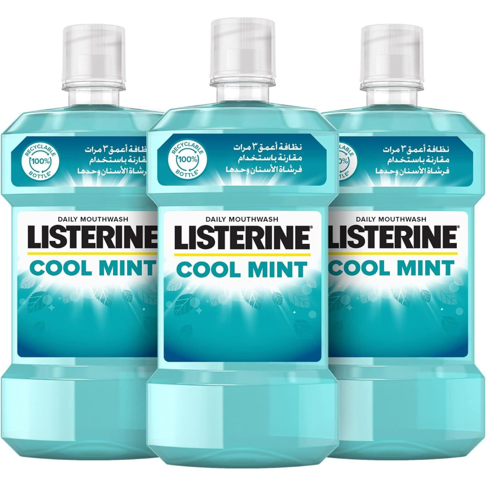 Listerine Cool Mint Mouthwash, Pack of 3x500ml - 1