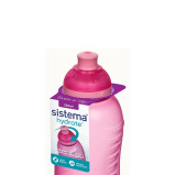 Sistema 330ml Squeeze Bottle (Pink): Gym & Fitness Bottle and ideal for school-going active kids Leakproof & BPA-Free Hydration - Safe & Reusable - 3 miniature