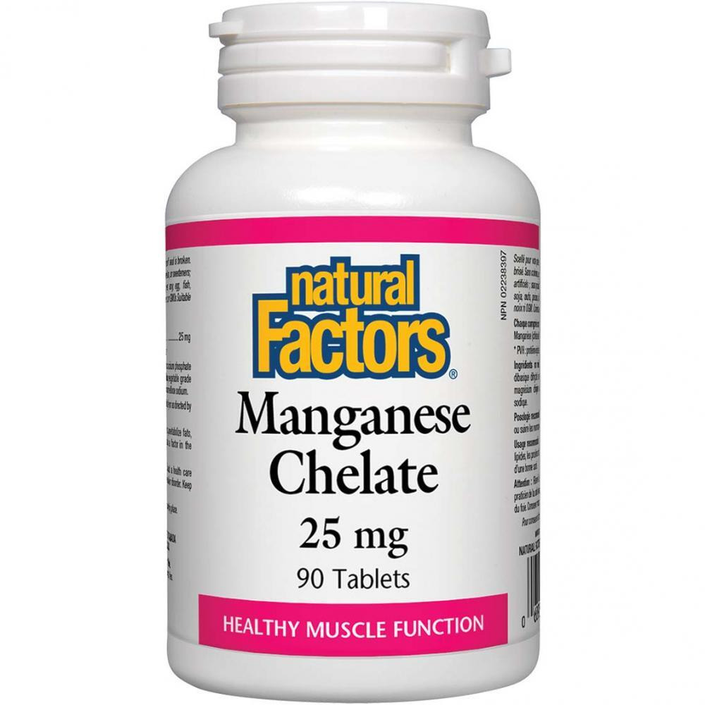 Natural Factors Manganese Chelate, 25 mg, 90 Tablets - 1