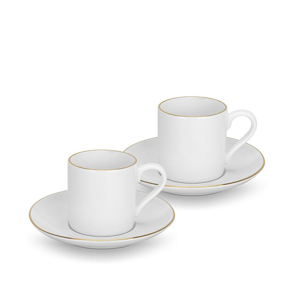 Fissman 2-Piece Cups Floree 100ml with Saucers New Bone China - 1