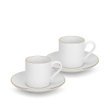 Fissman 2-Piece Cups Floree 100ml with Saucers New Bone China - 1 miniature