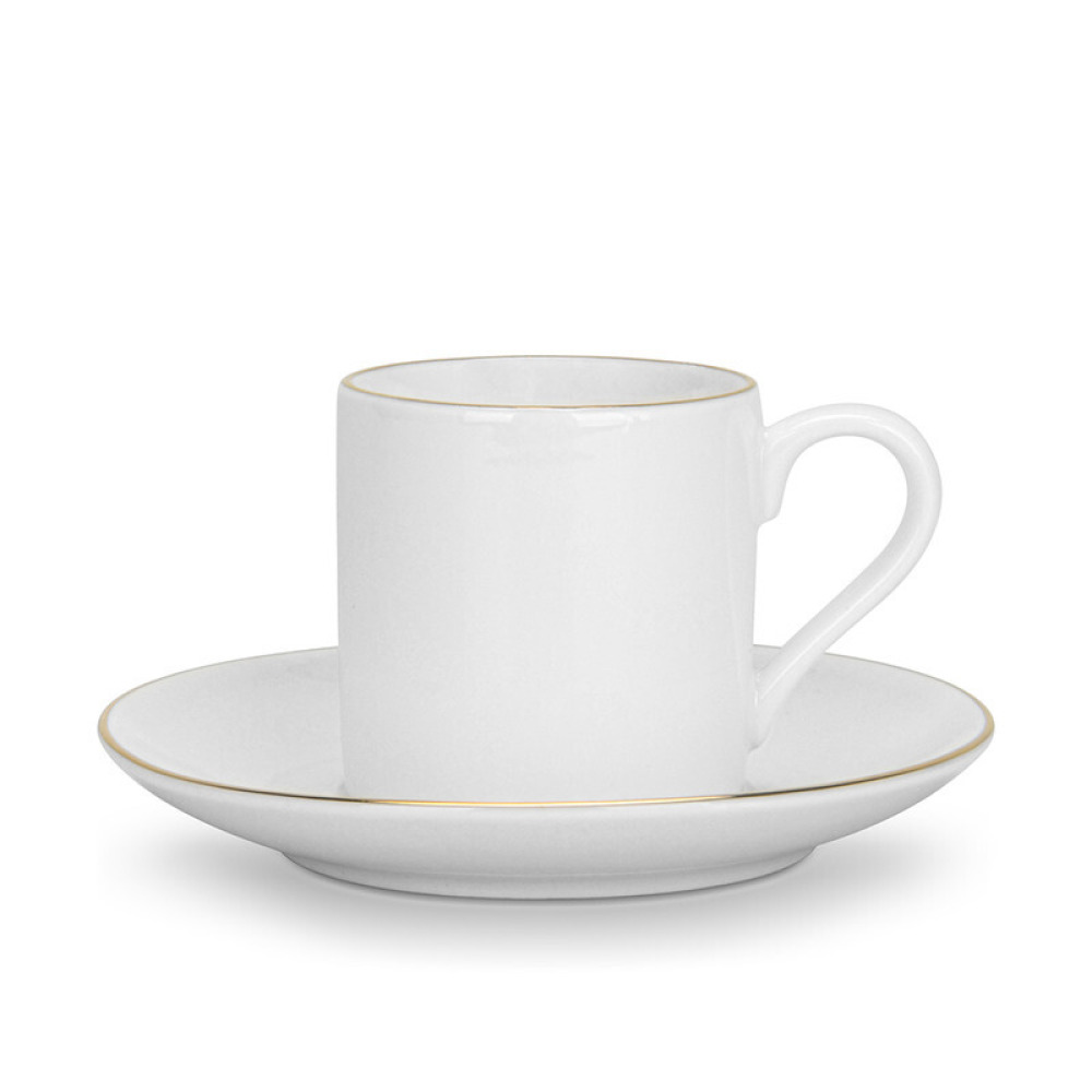 Fissman 2-Piece Cups Floree 100ml with Saucers New Bone China - 2