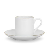 Fissman 2-Piece Cups Floree 100ml with Saucers New Bone China - 2 miniature