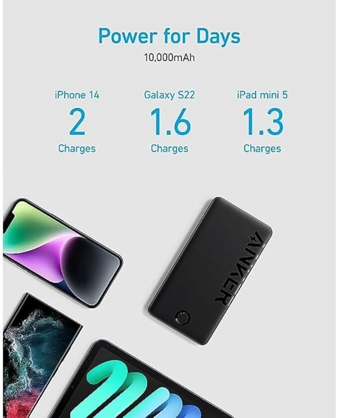 Buy Anker, Power Bank 323, 10000 Mah, Black in Dubai, UAE WEE