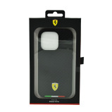 Ferrari Hc Pu Carbon Effect Case With Italian Flag Line For Iphone 14 Pro Black - 4 miniature