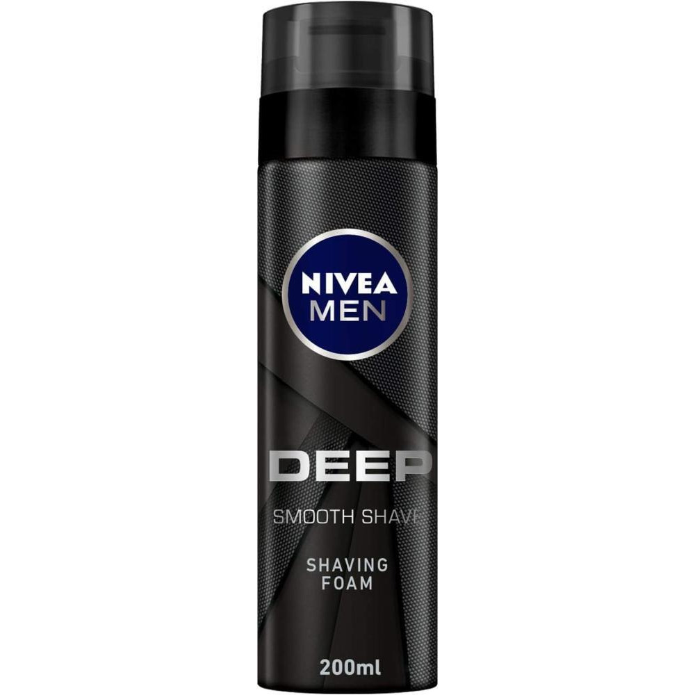 NIVEA MEN, Shaving foam, DEEP, Smooth shave, Antibacterial black carbon, 6.76 fl. oz. (200 ml) - 1