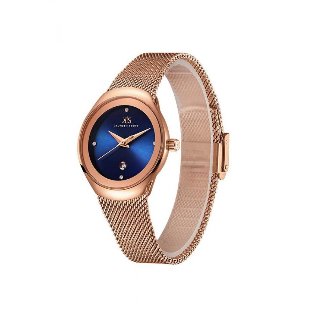 Kenneth Scott Women's Analog D.Blue Dial Watch - K22537-RMKN - 2