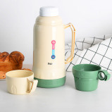 Fissman Thermo Flask 1000ml Beige And Green Color with Glass Liner Inside - 2 miniature