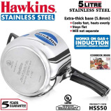 هوكينز طنجرة ضغط، طنجرة ضغط داخلية من الفولاذ المقاوم للصدأ، فضي (Hss50)، 5 لتر - 2 miniature