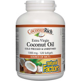 Natural Factors Coconutrich Extra Virgin Coconut Oil, 1000 mg, 120 Softgels - 1 miniature