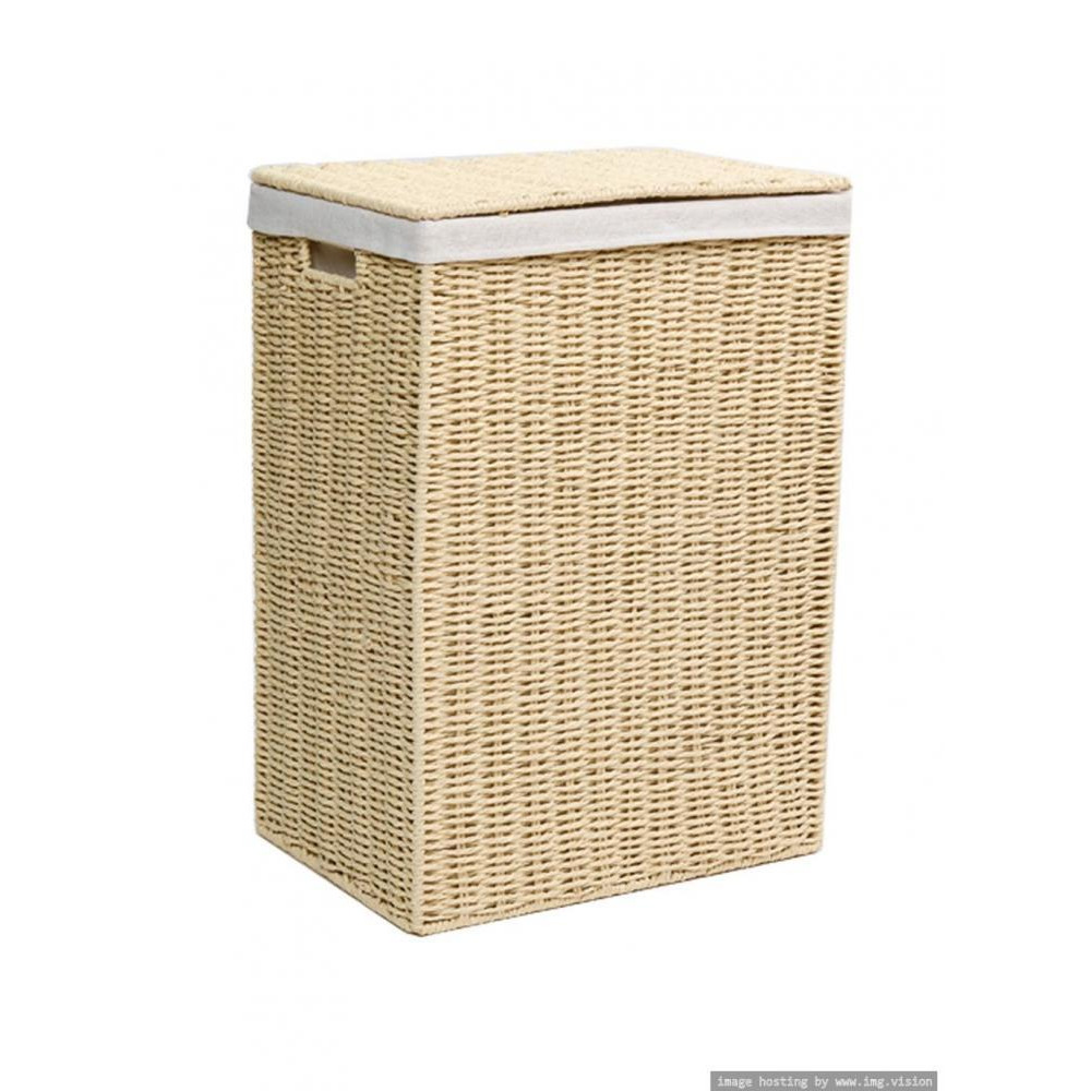 Homesmiths Large Laundry Hamper Natural with Liner 40 x 30 x 55 cm - 1