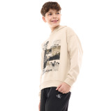 Boys' Hoodie Beige 9-10 YRS - 2 miniature