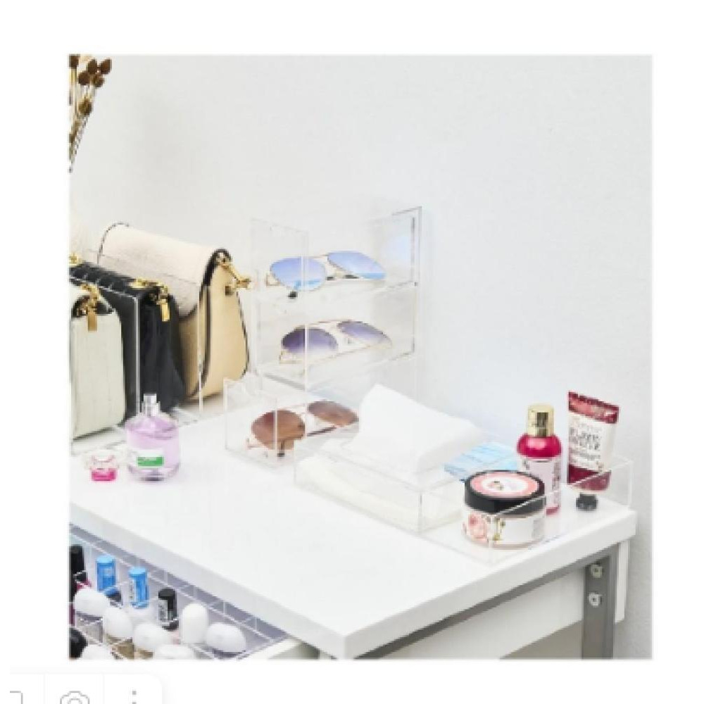 HS Vanity Customized Product Acrylic Tray Box with Lid Clear - 2