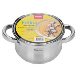 Fissman Stockpot Felina 18cm/2.9LTR With Glass Lid Stainless Steel - 6 miniature