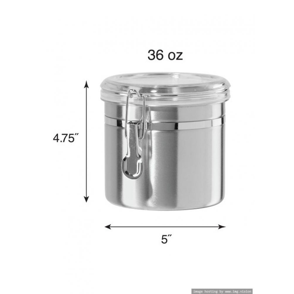 Oggi Stainless Steel 36oz Clamp Canister with Clear Lid - 6