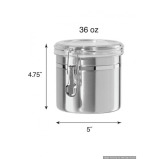 Oggi Stainless Steel 36oz Clamp Canister with Clear Lid - 6 miniature