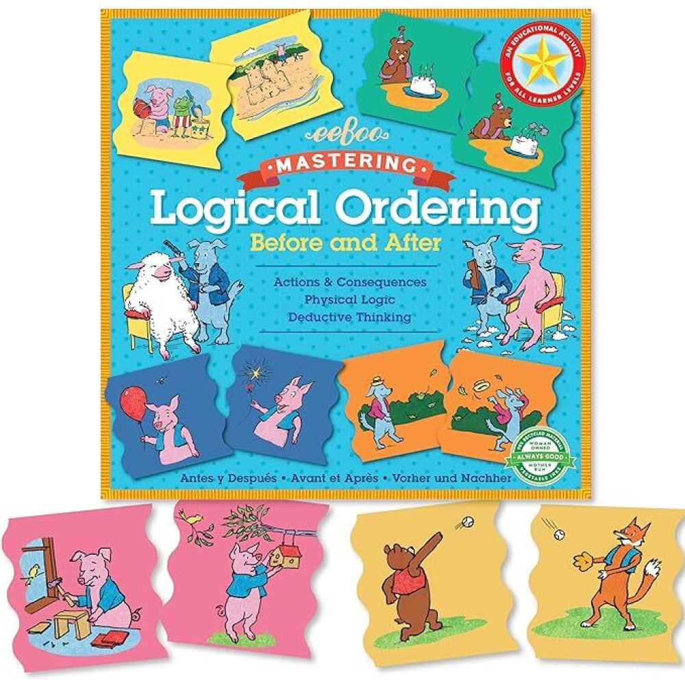 eeboo: До и После Всех Уровней УЧАЩИХСЯ, Образовательный ИНСТРУМЕНТ, Дети Используют Логику, чтобы Расположить Пары иллюстрированных Карточек С Цветов - 2