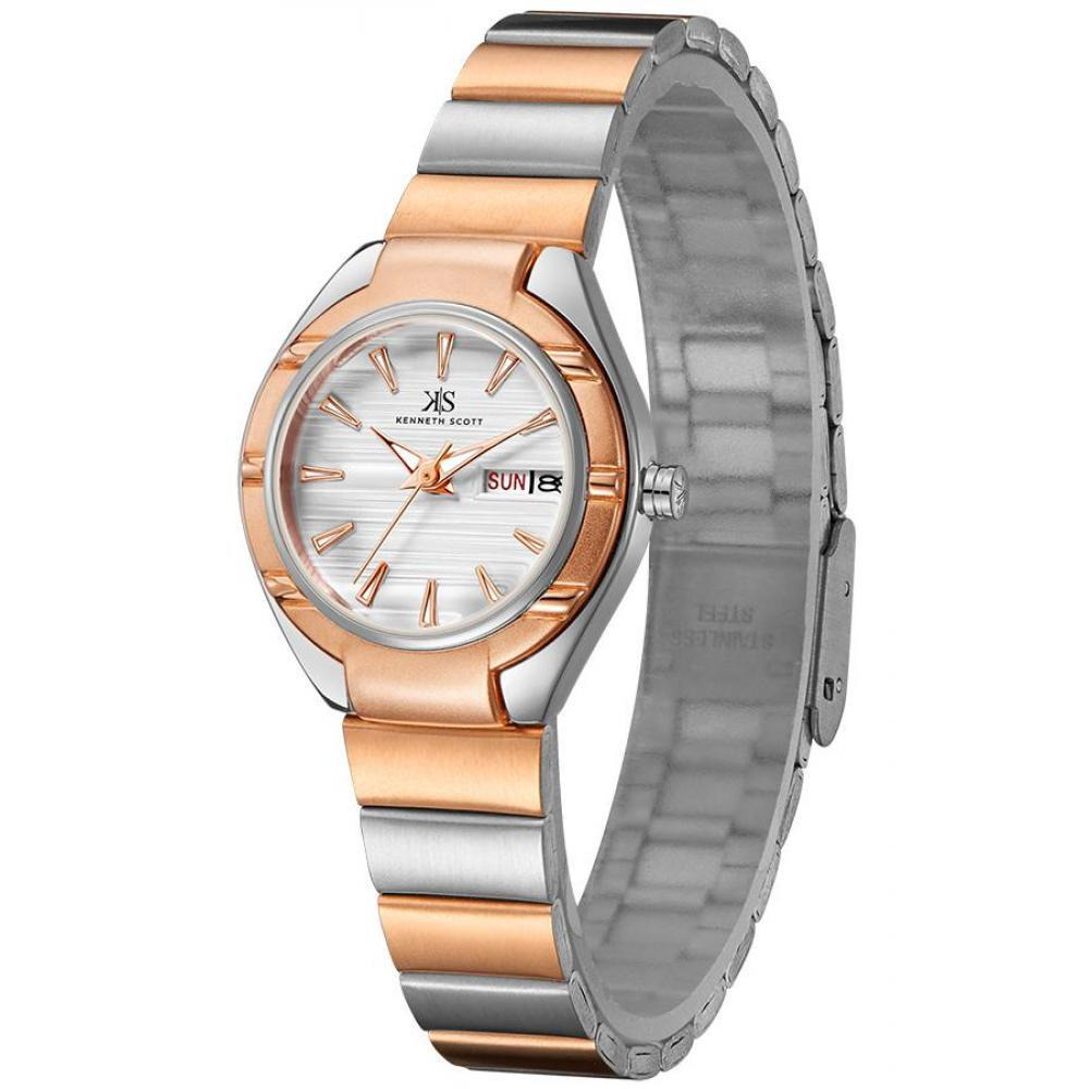 Kenneth Scott Women's Analog White Dial Watch - K22035-KBKW-L - 2