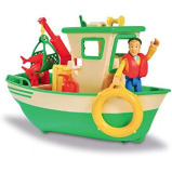 Simba / Fireman Sam, Charlies Fischerboot and figurine, 109251074038 - 1 miniature