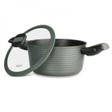 Fissman Saucepan With Detachable Handle Brilliant Induction Bottom Glass Lid Green 20x10cm/2.6Liters - 1 miniature