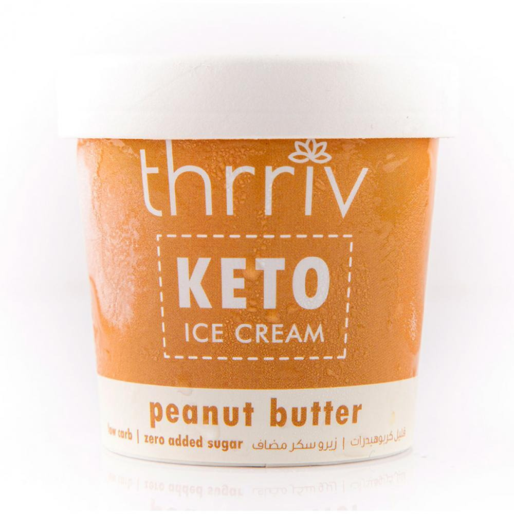 ثريف كيتو آيس كريم زبدة الفول السوداني خالي من السكر 500 مل - 1