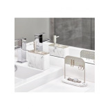 منظم أقراط داكوتا من Interdesign من الرخام الأبيض مقاس 6.2 × 5.5 × 2.5 بوصة - 4 miniature