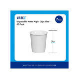 MARKQ / Disposable white paper cups, 210 ml, 8 cm, 50 cups - 5 miniature