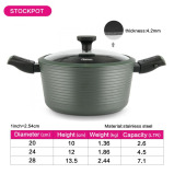 Fissman Saucepan With Detachable Brilliant Induction Bottom Handle Glass Lid 24 x 12cm/4.5LTR Green - 2 miniature