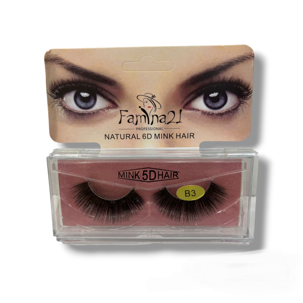 FAMINA21 Натуральные 6D/5D Ресницы Из Волоса НОРКИ (B) (B3) - 1