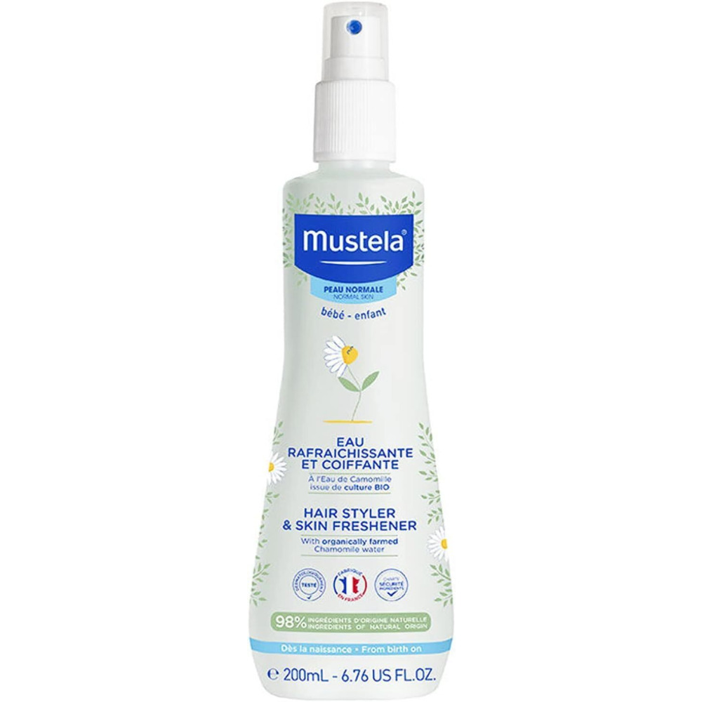 Mustela Baby Hair Styler & Skin Freshener - with Natural Avocado & Chamomile Water - Vegan & Hypoallergenic - 200ml - 1
