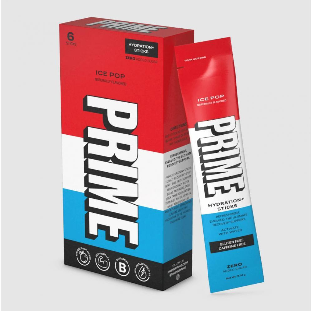 Prime Hydration Sticks Zero Sugar Ice Pop (6 Sticks) - 1