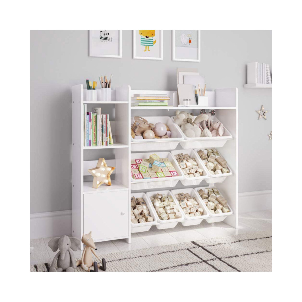 Органайзер Для Хранения Детских Игрушек homesmiths С Полкой Для детских ИГРУШЕК И 8 Белыми ящиками для игрушек - 1