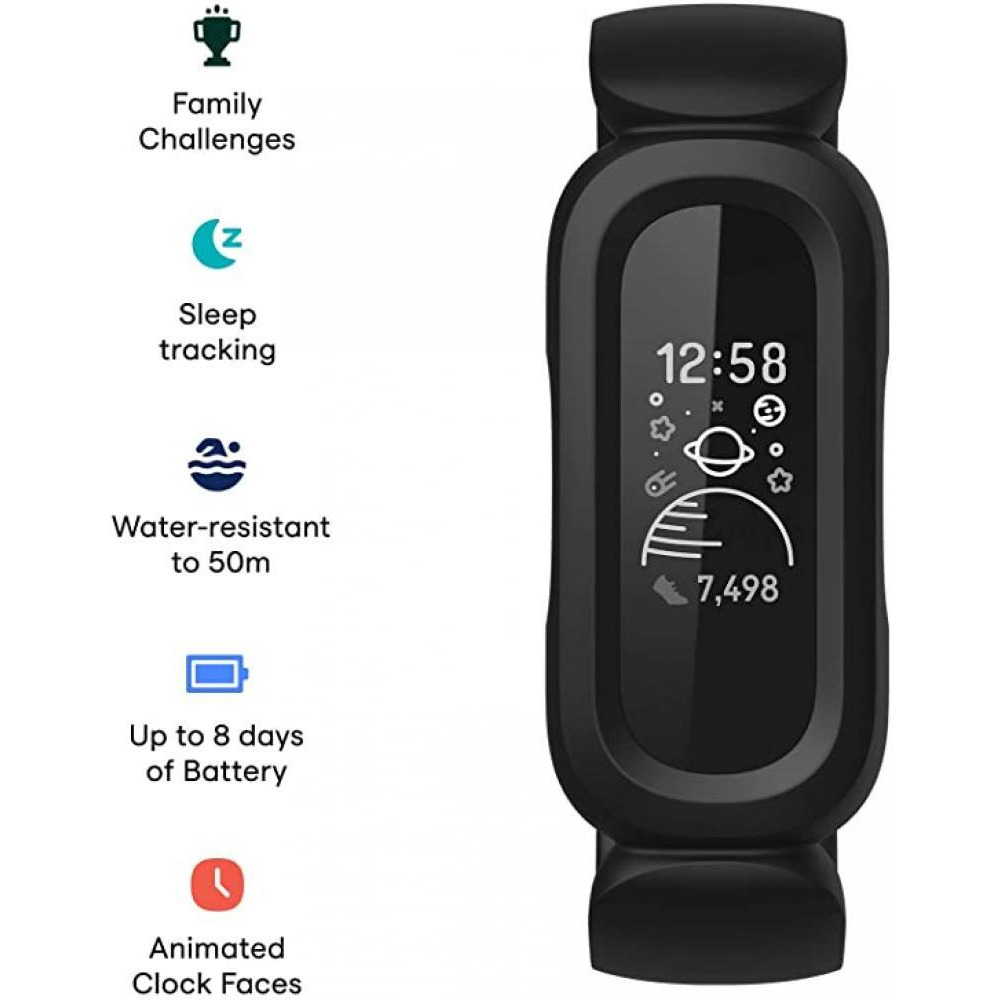 Fitbit / Activity tracker, Ace 3, Water resistant, Black - 2