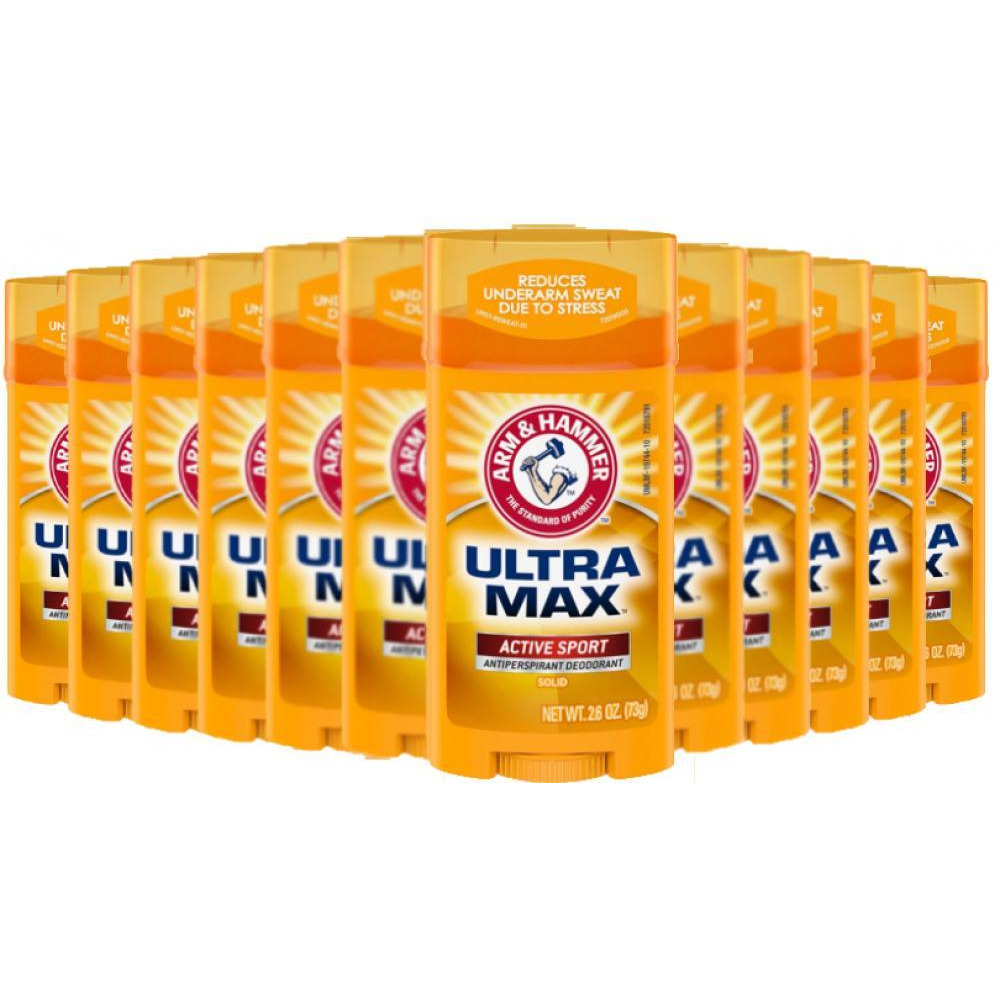Arm & Hammer Ultramax Active Sport Deodorant Stick 73G(Pack Of 12\/1 Dozen) - 1