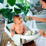 Детские Мочалки Comfy CUBS, 100 % МУСЛИН, ХЛОПОК, 10 x 10 Дюймов (25 x 25 см), шалфей - 4 miniature