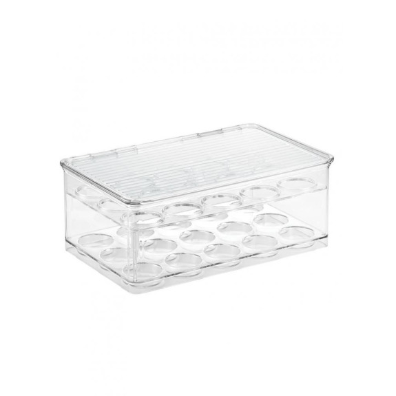 Interdesign Linus Coffee Pod Stackable 2 Tier Box with Lid Clear
