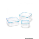 Addis Clip & Close Square Food Container Clear Set of 3 - 1 miniature