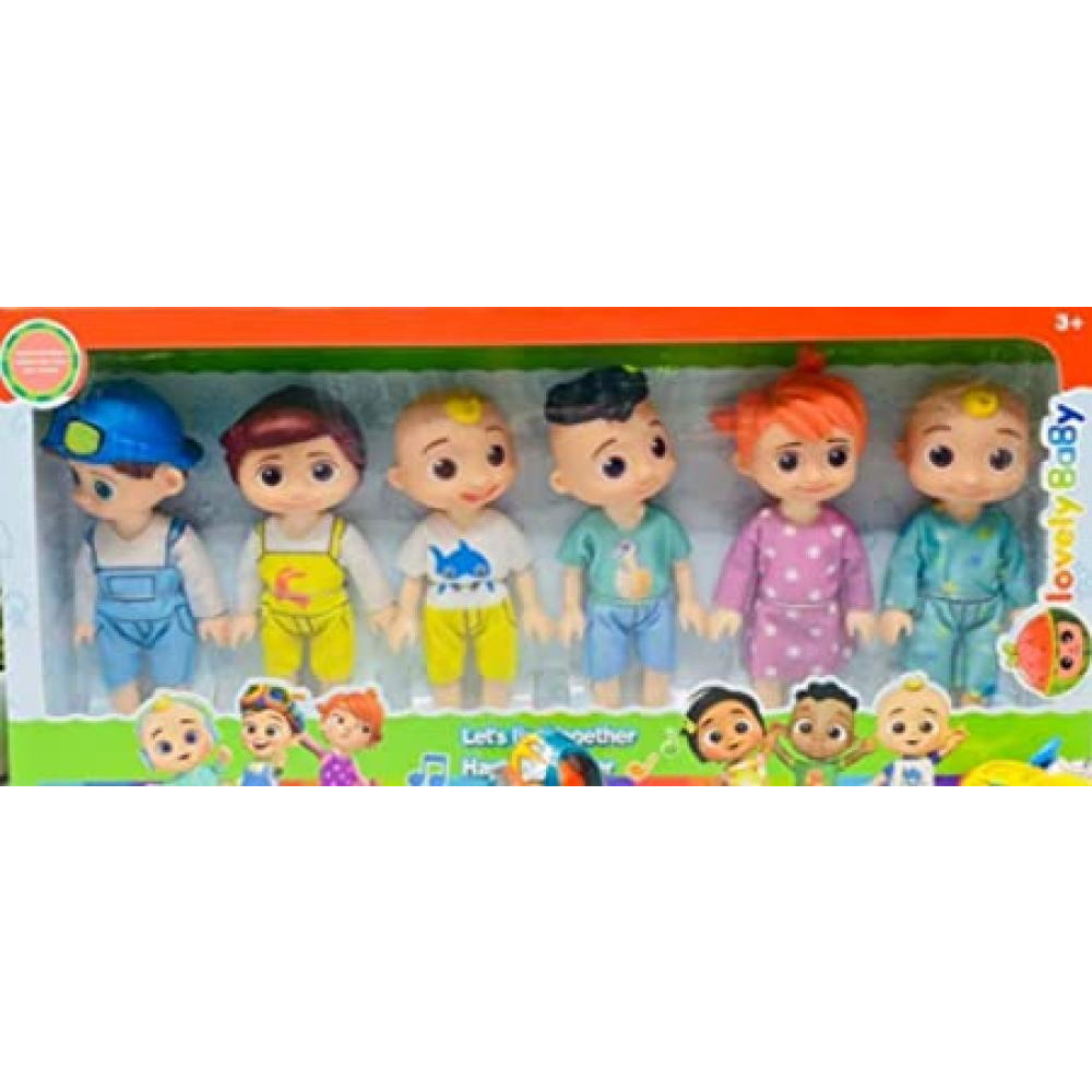 Family Set Cocomelon 6 Figure Pack, Multicolor - 1