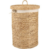 Homesmiths Round Water Hyacinth Laundry Hamper Dia-44 x 62 cm - 3 miniature
