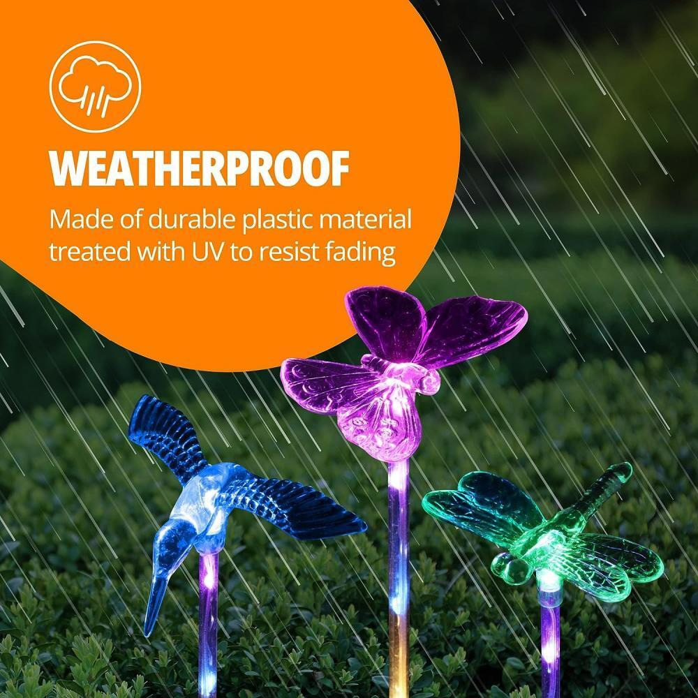 Exhart Solar Acrylic Butterfly Garden Stake - 8