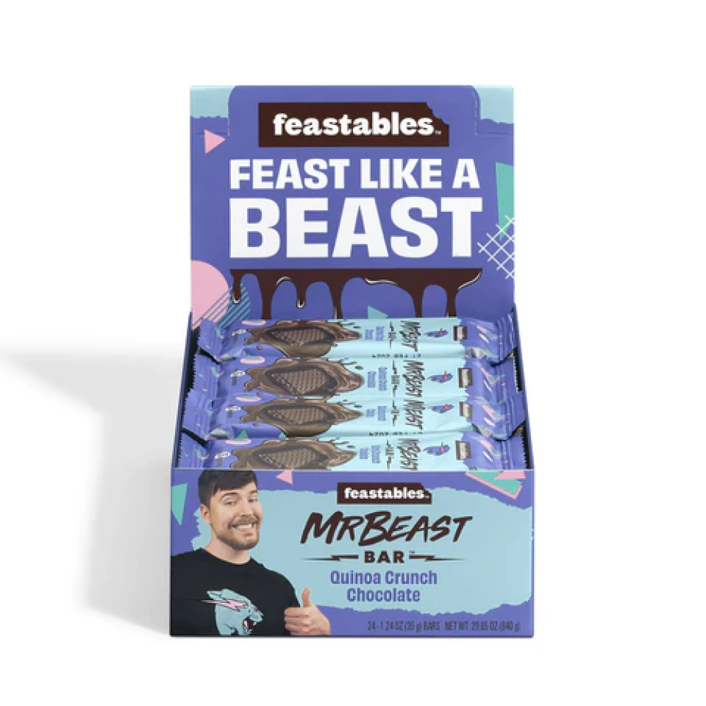 Feastables MrBeast Quinoa Crunch Chocolate Bar (24 Count) 35g - 1
