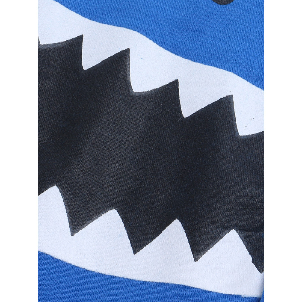 Boys' 3-Piece Set Tracksuits- Off-white Long tee, Blue fullzipper Hoody Jacket and Jogger , (12-18 M) - 6