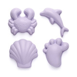 Set Beach Toys Scrunch Bundle of 4 pieces, Silicone, Dusty Light Purple - 3 miniature