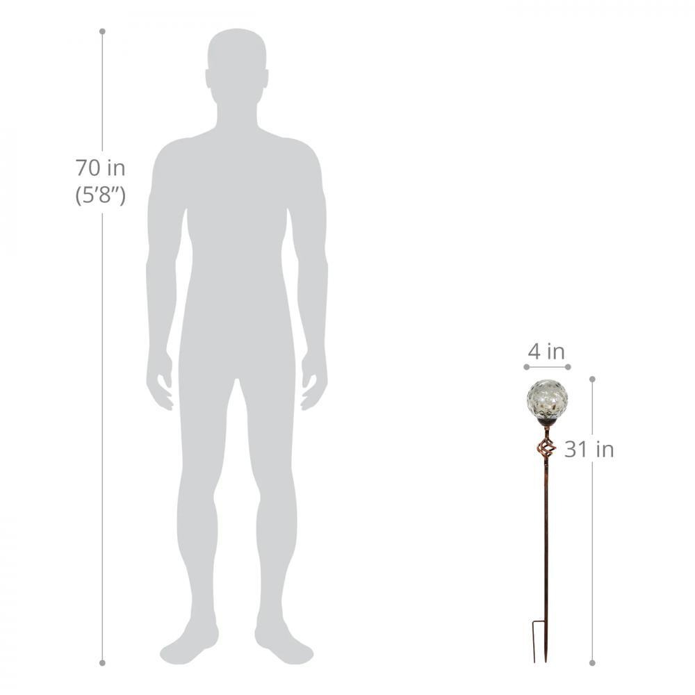 Exhart Solar Pearlized Glass Honeycomb Garden Stakes Clear - 4